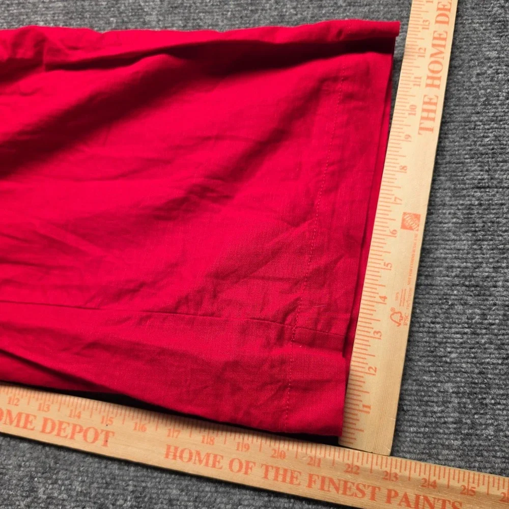 Banana Republic Jumpsuit Womens Linen 0 Sleeveless Wide Leg Crop V Neck Zip Red